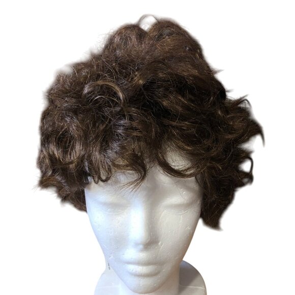 Paula Young Cassidy Short Brown Curly Synthetic Wig Color 8 Hair Layered Shag - Picture 5 of 12